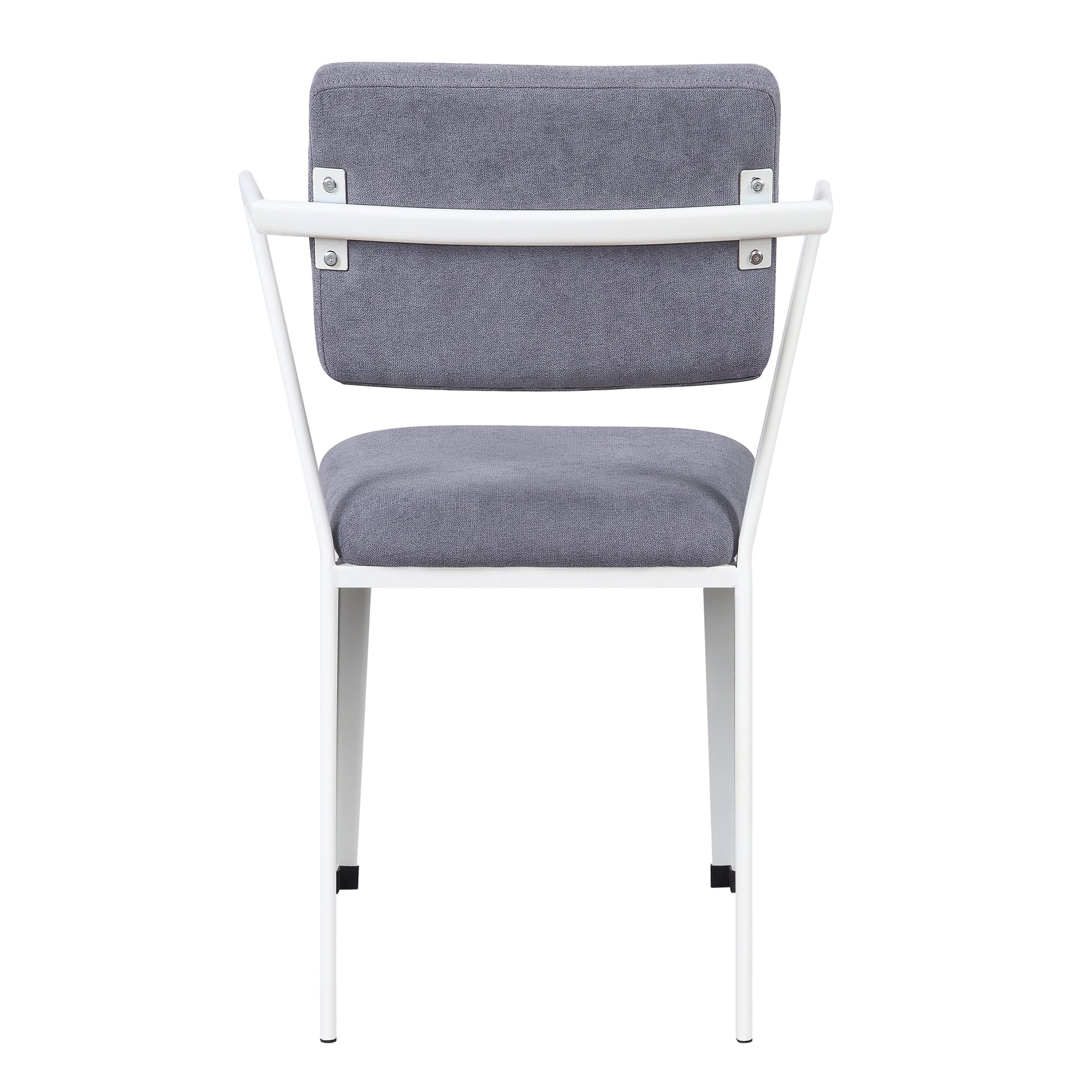 Grey And White Open Back Upholstered Office Chair Solid Grey White Primary Living Space Rectangular Modern Office Chairs Open Back Arm Rest Fabric