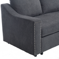 Arrived L Shaped Sofa With Pull Out Sofa Bed, Corner Sofa,Comfortable Living Room Furniture Set, Sleeper Sofa Bed,Corner Seat For Two With Broaching Sofa,Rivet Dechenille,Gray Gray Polyester Wood Primary Living Space Modern Polyester 5 Seat