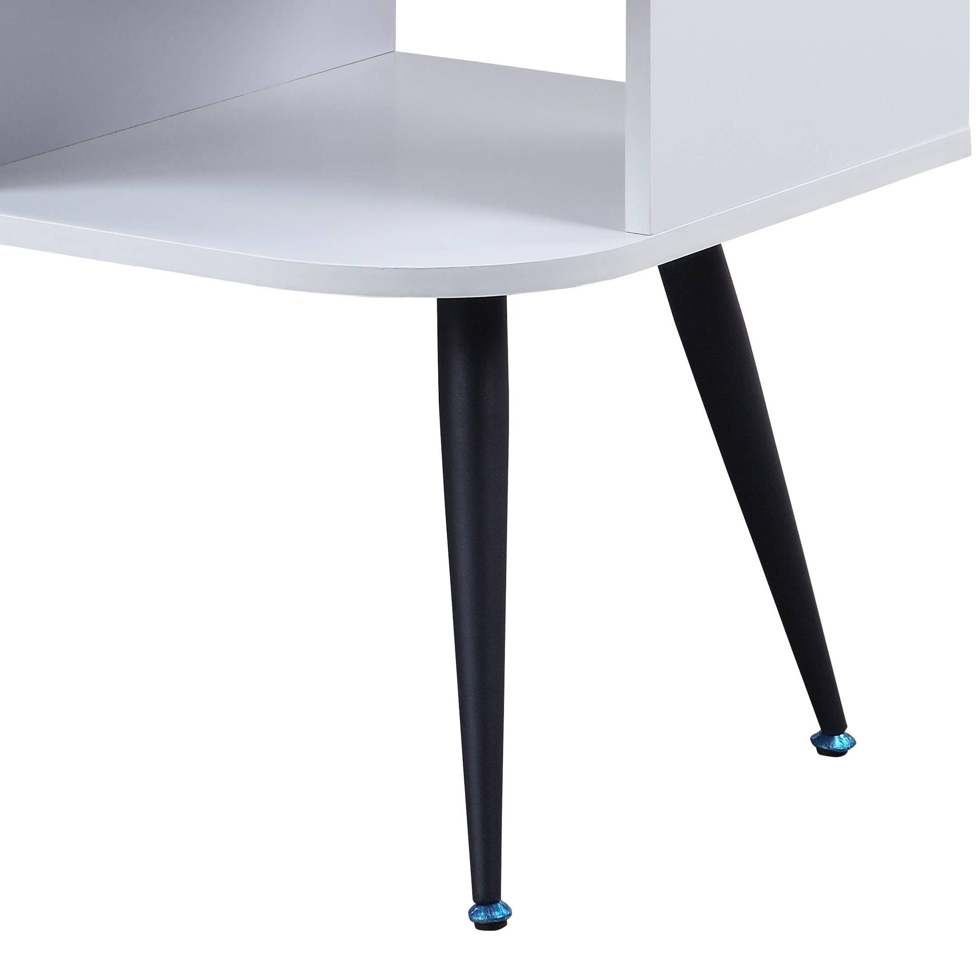 White And Black Coffee Table With 1 Drawer White Black White Primary Living Space Contemporary Drawers Rectangular Wood Metal