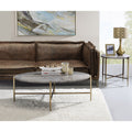 Grey And Champagne Round End Table Grey Gold Primary Living Space Modern Round Wood Metal