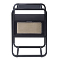 Black Accent Table With Glass Top Black Primary Living Space Drawers Rectangular Wood Sled