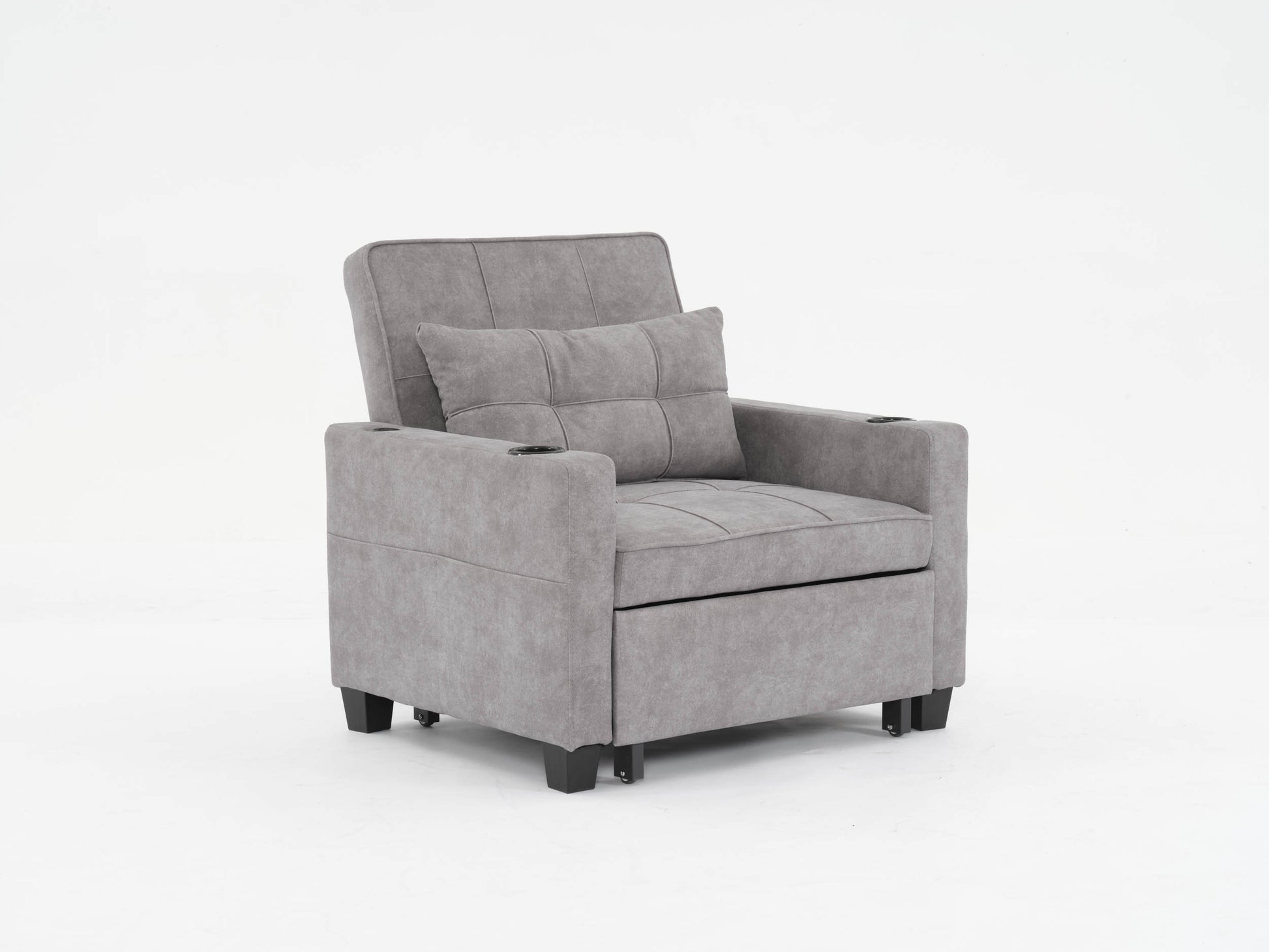 Futon Chair Bed Convertible Chair 3 In 1 Pull Out Sleeper Chair Beds With Usb Ports,Wear Resistant And Anti Scratch, Armchair Bed Sleeper For Living Room Light Grey Scratch Cloth Light Grey Foam Tech Cloth 1 Seat
