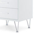 White 2 Drawer Accent Table With Hairpin Legs White White Primary Living Space Modern Drawers Rectangular Wood Metal Hairpin