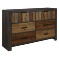 Unique Style Multi Color Finish Modern Industrial Bedroom Furniture 1Pc Dresser, 6 Dovetail Drawers Wooden Multi Bedroom Industrial,Modern Wood