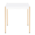 White And Gold Square End Table White Gold White Primary Living Space Modern Square Wood Metal