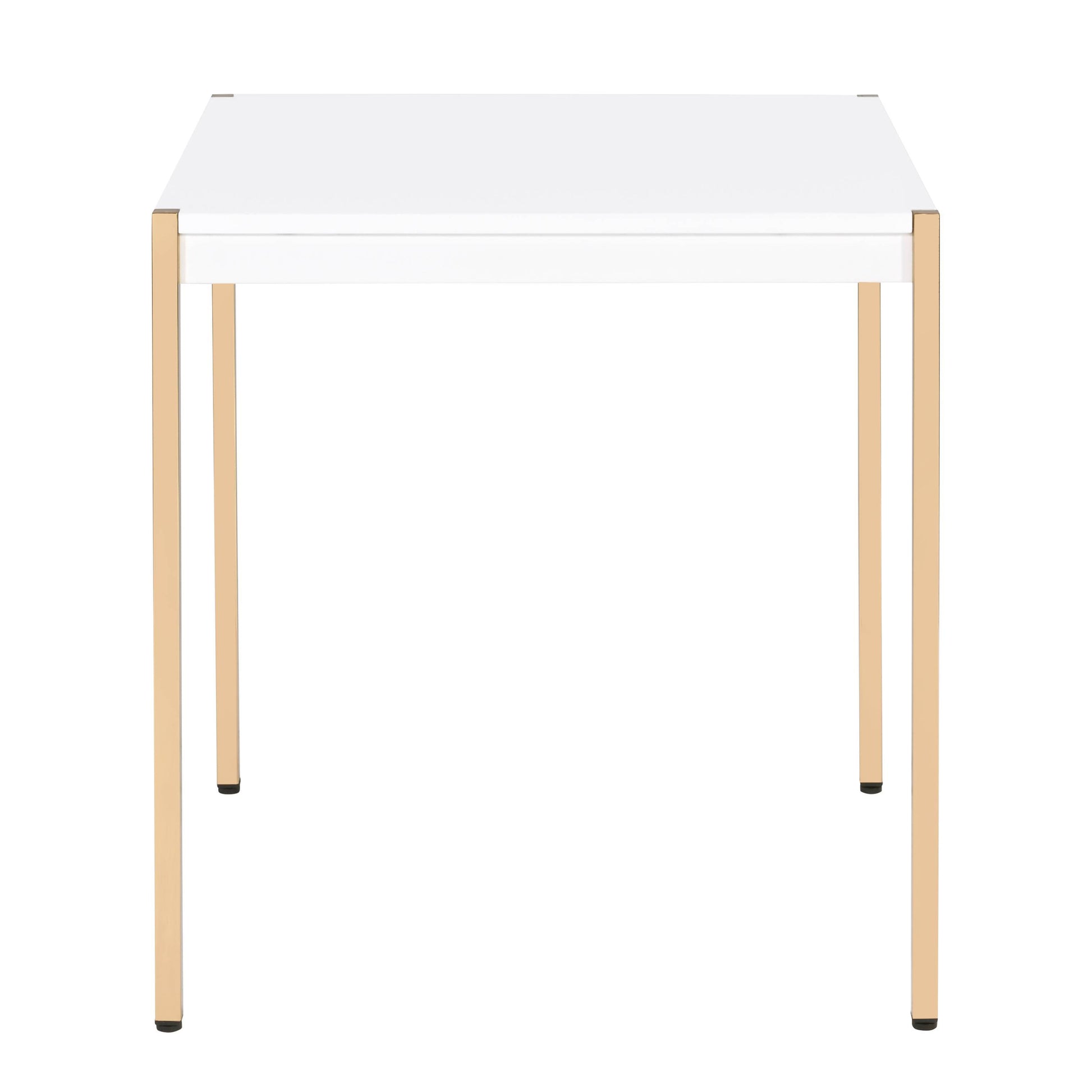 White And Gold Square End Table White Gold White Primary Living Space Modern Square Wood Metal