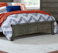 Cool Gray Finish 1Pc Full Size Bed Louvered Panel Headboard Footboard Transitional Style Bedroom Wooden Furniture Box Spring Required Full Gray Wood Transitional Panel Wood