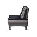 Modern Living Room Furniture 1Pc Sofa Black And Gray Pu Upholstered Chrome Finish Metal Legs Solid Wood Frame Cushon Seat Black Gray Faux Leather Wood Primary Living Space Contemporary,Modern Solid Wood 3 Seat