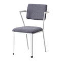 Grey And White Open Back Upholstered Office Chair Solid Grey White Primary Living Space Rectangular Modern Office Chairs Open Back Arm Rest Fabric