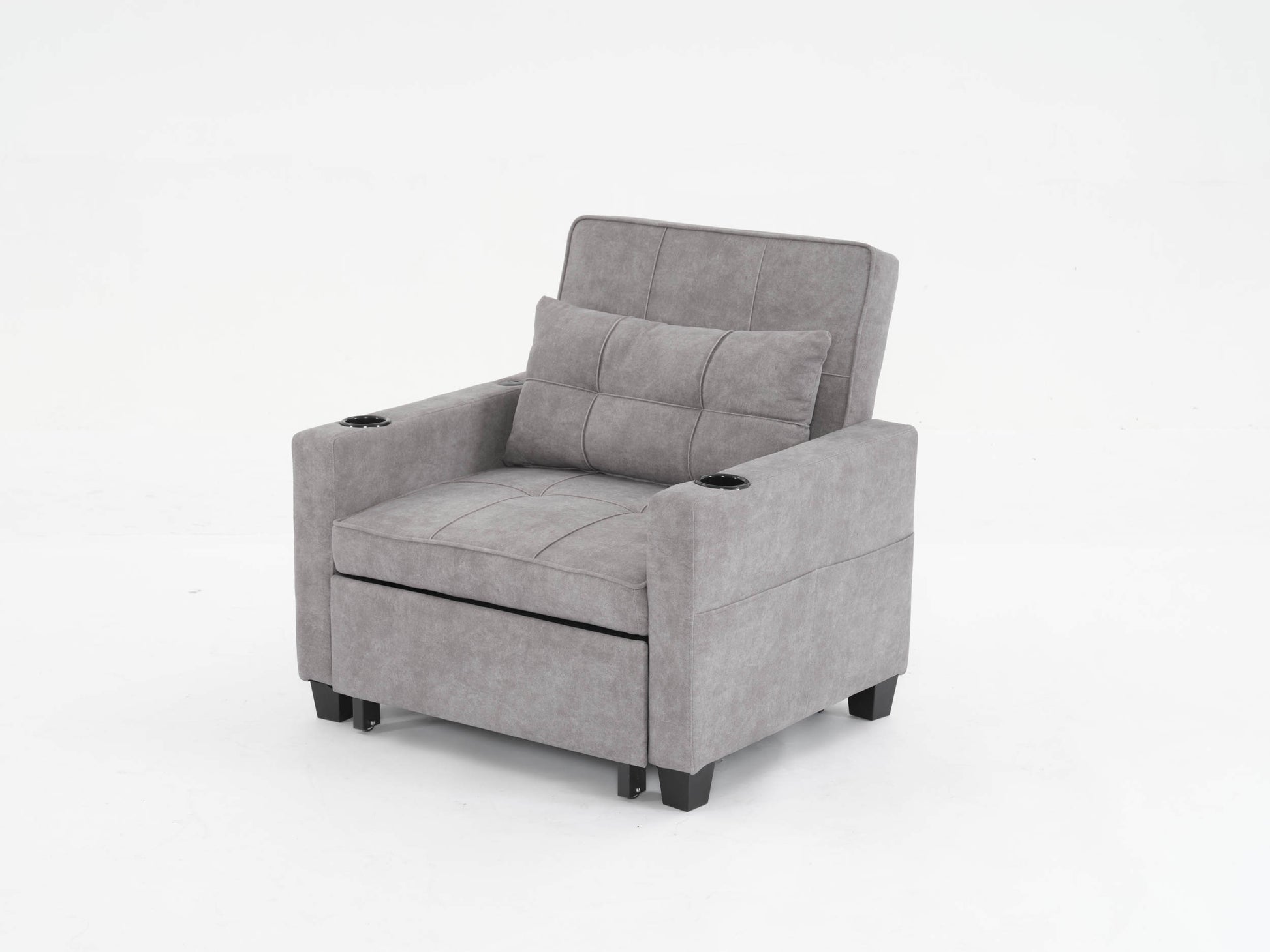 Futon Chair Bed Convertible Chair 3 In 1 Pull Out Sleeper Chair Beds With Usb Ports,Wear Resistant And Anti Scratch, Armchair Bed Sleeper For Living Room Light Grey Scratch Cloth Light Grey Foam Tech Cloth 1 Seat