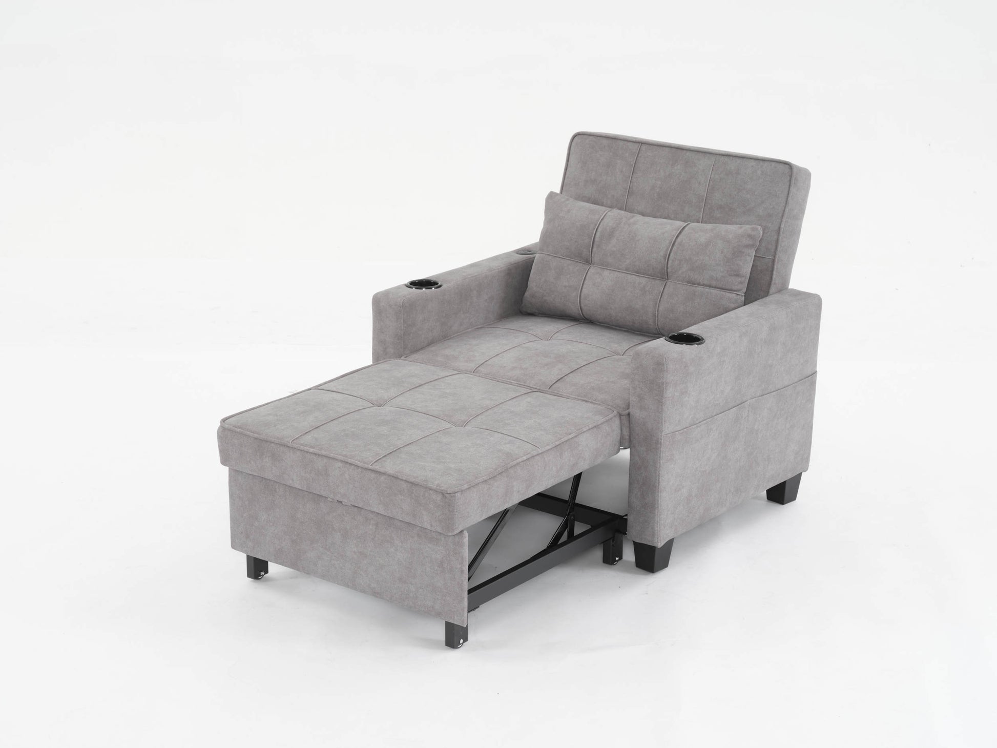Futon Chair Bed Convertible Chair 3 In 1 Pull Out Sleeper Chair Beds With Usb Ports,Wear Resistant And Anti Scratch, Armchair Bed Sleeper For Living Room Light Grey Scratch Cloth Light Grey Foam Tech Cloth 1 Seat