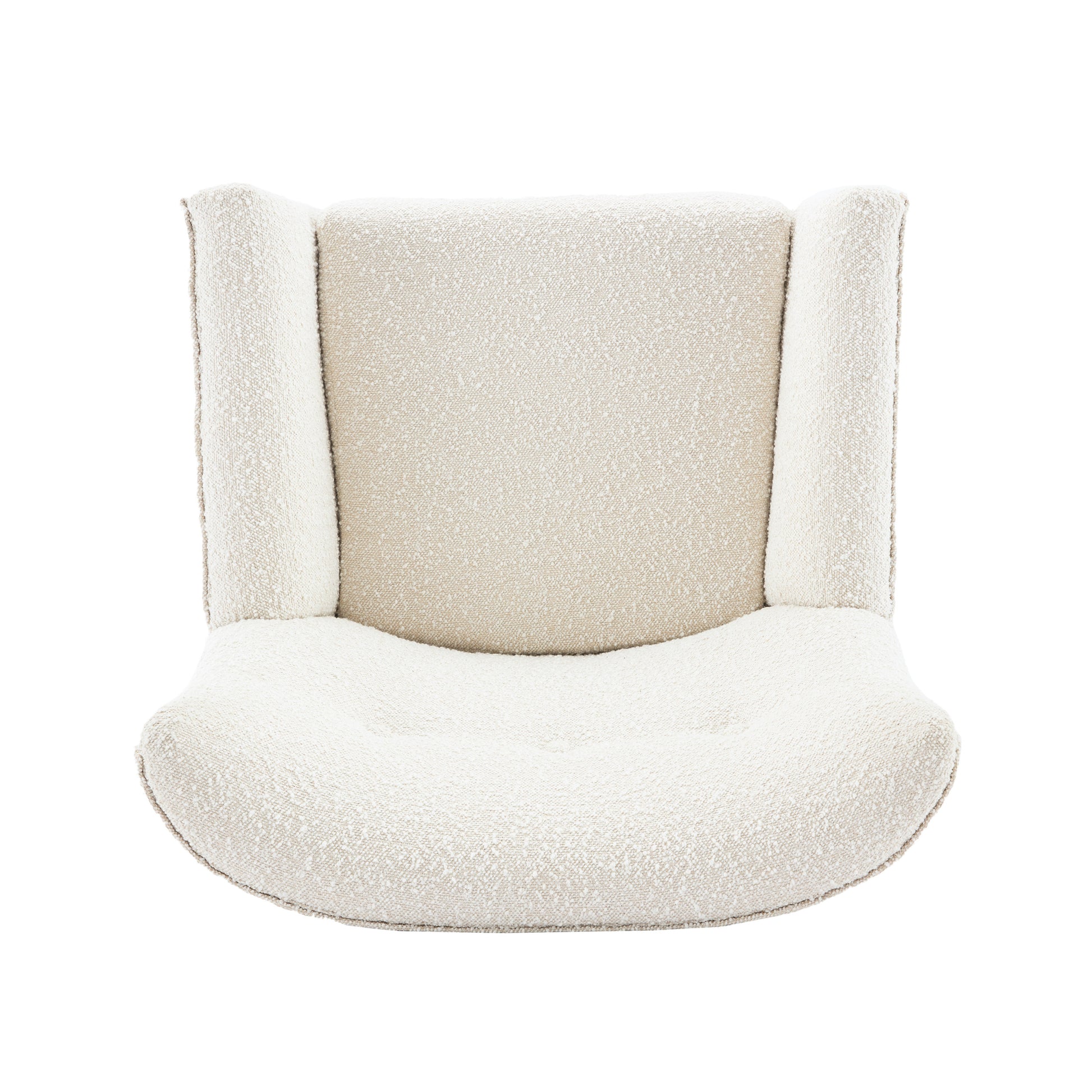 Accent Chair Almond Modern Foam Wood Fabric 1 Seat