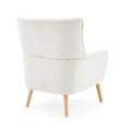 Accent Chair Almond Modern Foam Wood Fabric 1 Seat