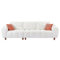 Convertible Sectional Sofa Couch, L Shaped Sofa With Fabric Couch,Modern Design Cream Style Marshmallow Sofa For Living Room And Office,White White Wood Fabric 3 Seat