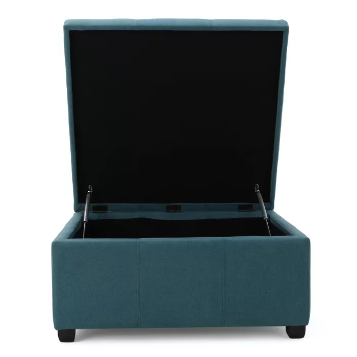 Carlsbad Storage Ottoman Teal Fabric