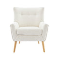 Accent Chair Almond Modern Foam Wood Fabric 1 Seat