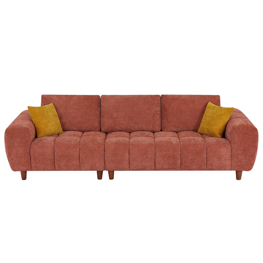 Convertible Sectional Sofa Couch, L Shaped Sofa With Fabric Couch,Modern Design Marshmallow Sofa For Living Room And Office,Caramel Caramel Wood Fabric 3 Seat