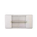 2405Wooden Side Cabinets With Glass Doors For Dust Prevention, Modern Storage Display Lockers For Living And Dining Rooms And Other Domestic Areas White Mdf