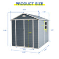 6X8Ft Resin Outdoor Storage Shed Kit Perfect To Store Patio Furniture,Grey Grey Plastic