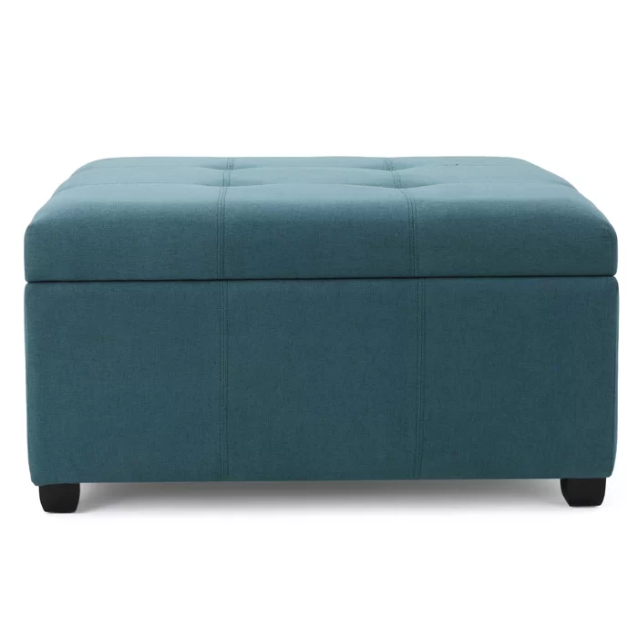 Carlsbad Storage Ottoman Teal Fabric