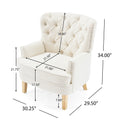 Club Chair Almond Wood Fabric 1 Seat