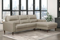 Modern Living Room 2 Piece Sectional Sofa Chaise Top Grain Leather Upholstered Lathe Hue Solid Wood Furniture Cream Genuine Leather Wood Primary Living Space Modern L Shaped Solid Wood 3 Seat