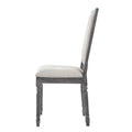 Cream And Weathered Grey Open Back Side Chairs Set Of 2 Solid Cream Grey Dining Room Foam Rectangular Farmhouse Side Chair Rubberwood Solid Back Set Of 2 Wood