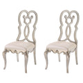 Ivory And Antique Champagne Side Chairs Set Of 2 Solid Ivory Dining Room Foam Rectangular Glam Side Chair Poplar Queen Anne Back Set Of 2 Wood Metal