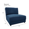 Summit Navy Modular Sectional 3 Seat Configuration Navy Wood Polyester 3 Seat