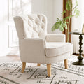 Club Chair Almond Wood Fabric 1 Seat