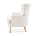 Club Chair Almond Wood Fabric 1 Seat