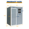 5X3Ft Resin Outdoor Storage Shed Kit Perfect To Store Patio Furniture,Grey Grey Plastic