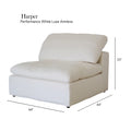 Harper Luxe White Sectional 4 Seat Configuration White Wood Linen 4 Seat