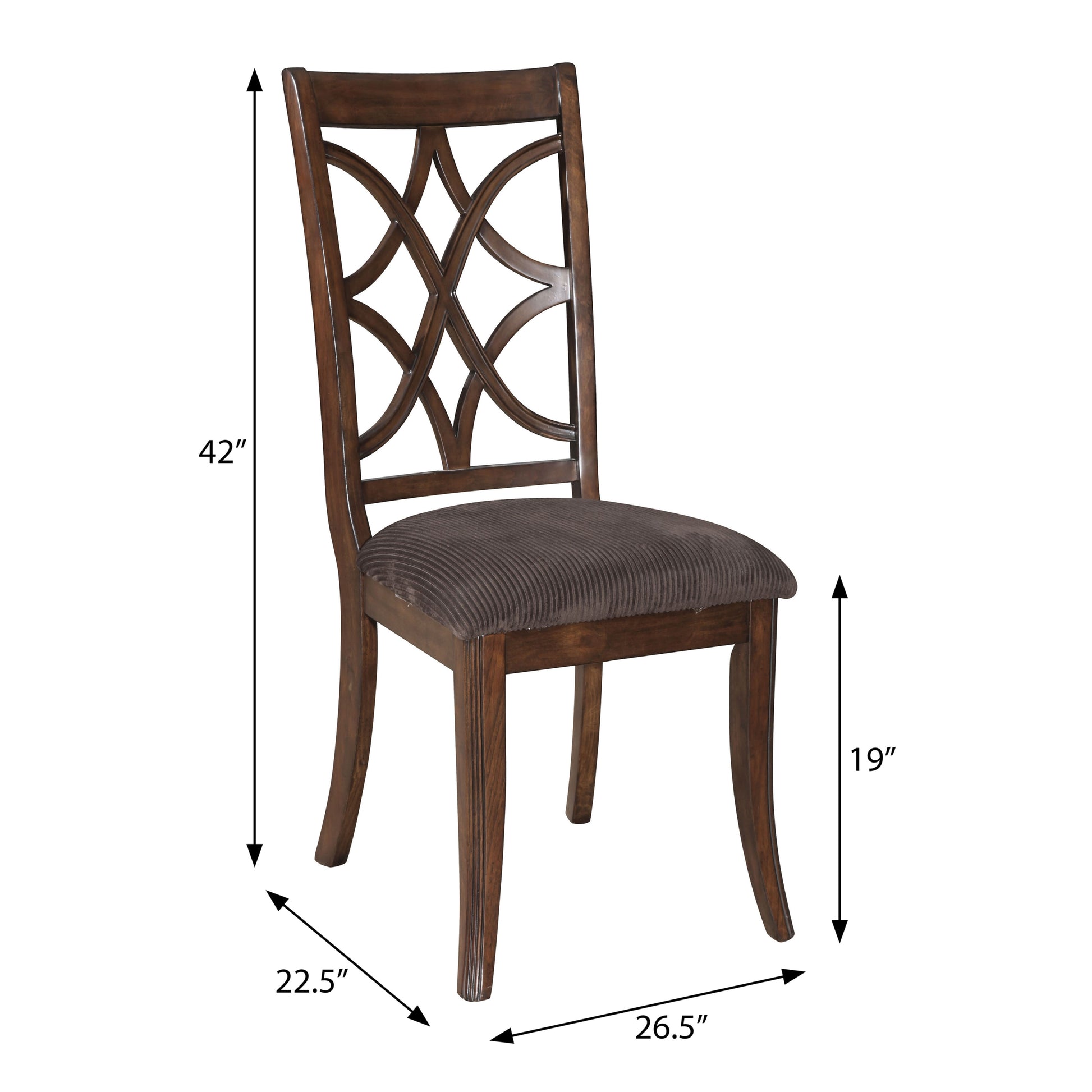 Brown And Dark Walnut Cross Back Side Chairs Set Of 2 Solid Brown Dining Room Foam Rectangular Side Chair Poplar Cross Back Set Of 2 Wood