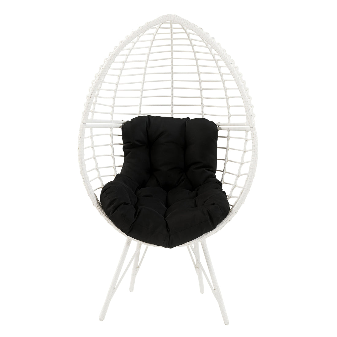 Black And White Patio Chair With Removable Cushion Yes Lounge White Black Garden & Outdoor Modern Wood Fabric