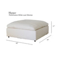 Harper Luxe White Sectional 4 Seat Configuration White Wood Linen 4 Seat