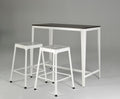 Farmhouse Style Minimalist Counter Height Table In Brown White Brown White Seats 4 Brown Kitchen Farmhouse,Industrial,Mid Century Modern,Minimalist,Transitional Rectangular Kitchen & Dining Tables Powder Coated Rectangular Metal & Wood Mdf Metal H Shape