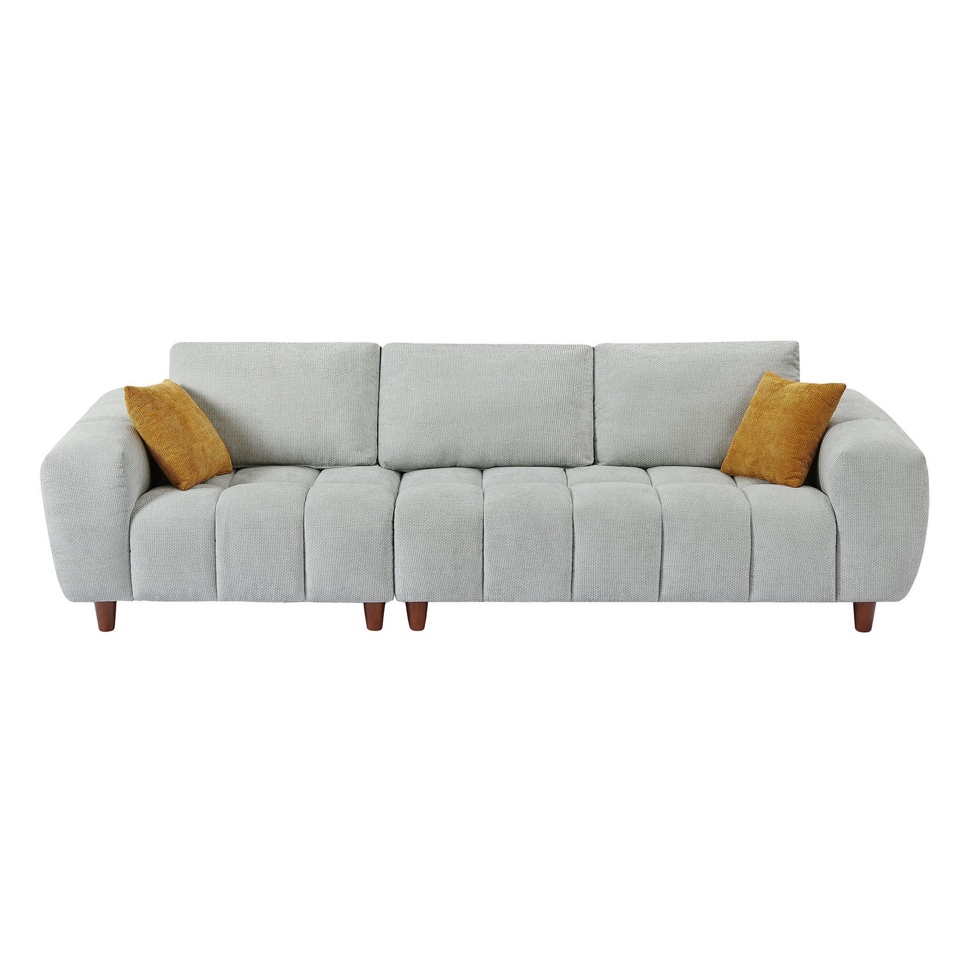 Convertible Sectional Sofa Couch, L Shaped Sofa With Fabric Couch,Modern Design Cream Style Marshmallow Sofa For Living Room And Office,Grey Light Grey Wood Fabric 3 Seat