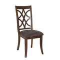 Brown And Dark Walnut Cross Back Side Chairs Set Of 2 Solid Brown Dining Room Foam Rectangular Side Chair Poplar Cross Back Set Of 2 Wood