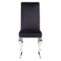Black And Chrome Tight Back Side Chairs Set Of 2 Solid Black And Silver Dining Room Foam Rectangular Modern Side Chair Solid Back Set Of 2 Wood Fabric