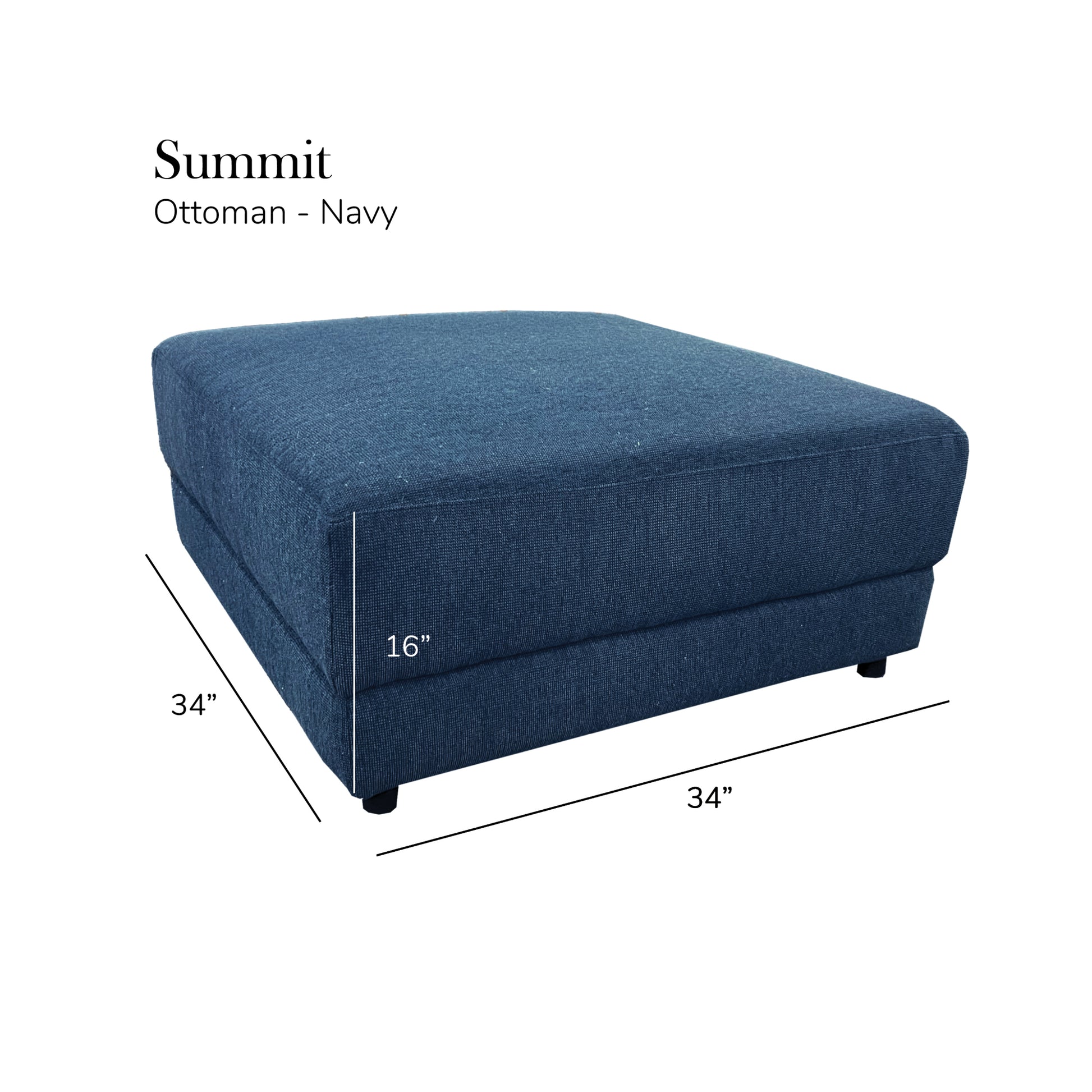 Summit Navy Modular Sectional 3 Seat Configuration Navy Wood Polyester 3 Seat