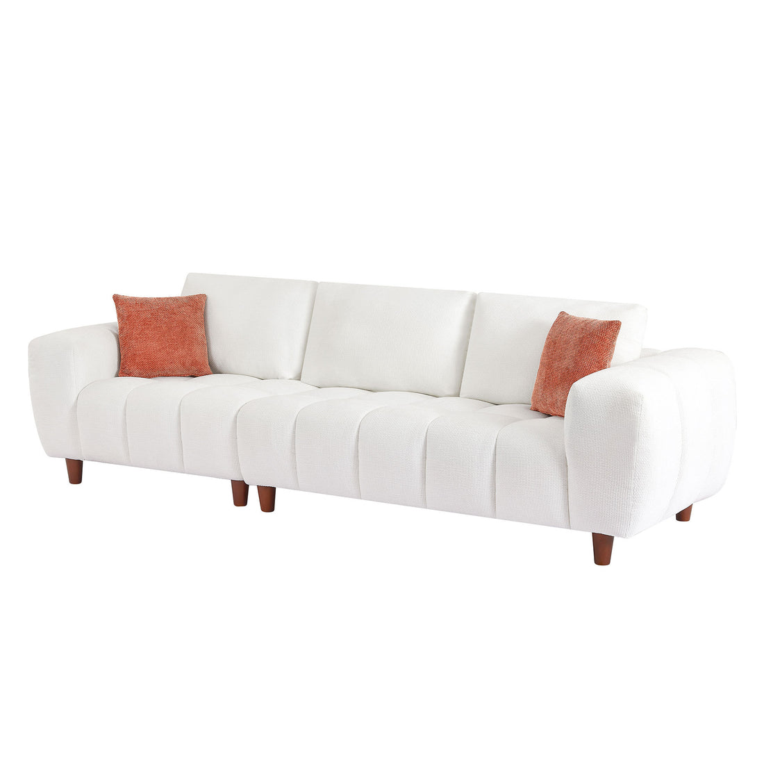 Convertible Sectional Sofa Couch, L Shaped Sofa With Fabric Couch,Modern Design Cream Style Marshmallow Sofa For Living Room And Office,White White Wood Fabric 3 Seat
