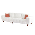 Convertible Sectional Sofa Couch, L Shaped Sofa With Fabric Couch,Modern Design Cream Style Marshmallow Sofa For Living Room And Office,White White Wood Fabric 3 Seat