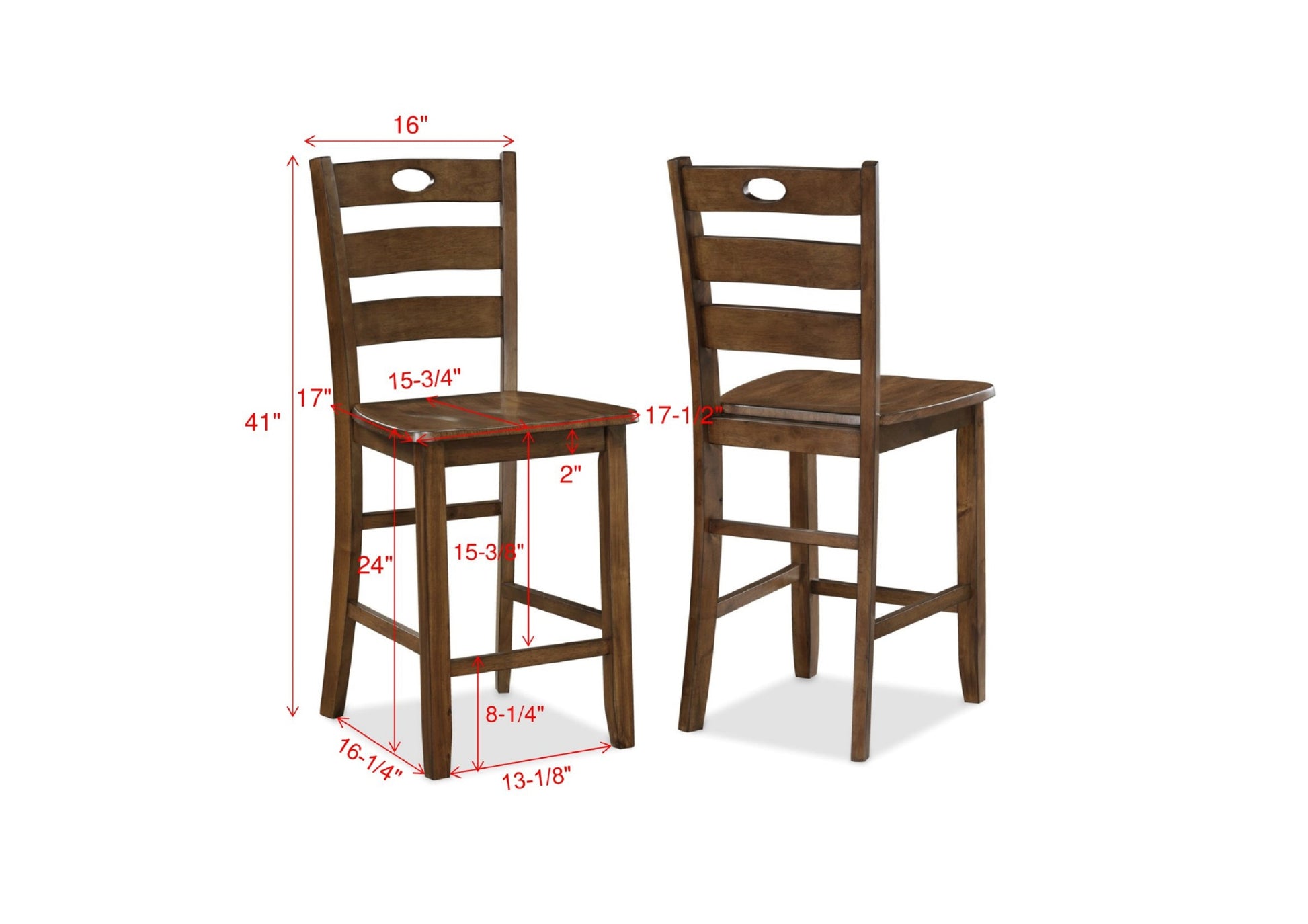 Casual 5 Piece Counter Height Dining Square Table Side Chairs Kitchen Table Dining Room Wooden Furniture Set Brown Finish Brown Wood Dining Room Square Dining Table With Chair Wood Wood Brown Ladder Back Seats 4 36 Inches Transitional 4 Leg Wood