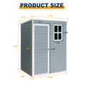 5X3Ft Resin Outdoor Storage Shed Kit Perfect To Store Patio Furniture,Grey Grey Plastic