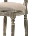 Beige And Reclaimed Grey Padded Seat Side Chairs Set Of 2 Solid Beige Grey Dining Room Foam Rectangular Rustic Side Chair Rubberwood Solid Back Set Of 2 Wood Fabric
