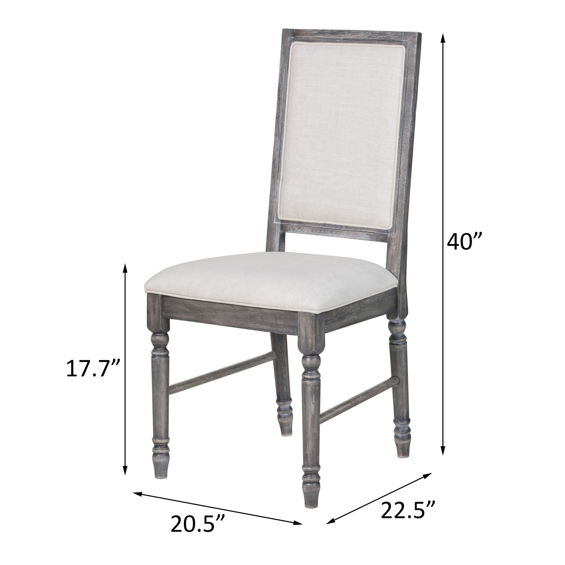 Cream And Weathered Grey Open Back Side Chairs Set Of 2 Solid Cream Grey Dining Room Foam Rectangular Farmhouse Side Chair Rubberwood Solid Back Set Of 2 Wood