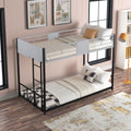 Metal Twin Over Twin Bunk Bed With Vent Board Heavy Duty Sturdy Metal Noise Reduced Safety Guardrail Cpc Certified Twin Black Metal
