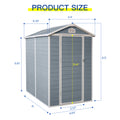 4X6Ft Resin Outdoor Storage Shed Kit Perfect To Store Patio Furniture,Grey Grey Plastic