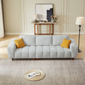 Convertible Sectional Sofa Couch, L Shaped Sofa With Fabric Couch,Modern Design Cream Style Marshmallow Sofa For Living Room And Office,Grey Light Grey Wood Fabric 3 Seat